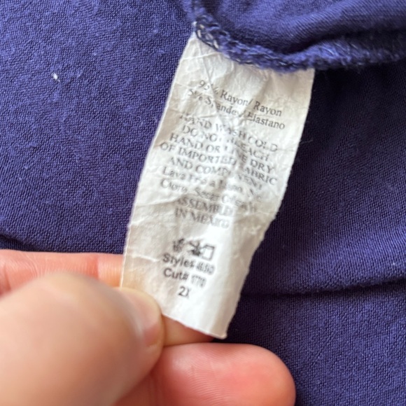 Women’s Navy Babydoll Tank Top Sleeveless - Picture 6 of 7